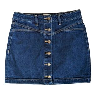 PAC Sun Pacific Sunwear Women's 27 Short Denim Button Down Mini Skirt Y2KCORE